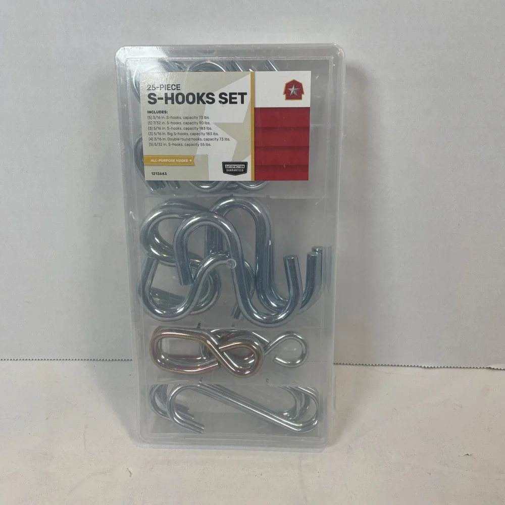 Tractor Supply Co S-Hooks Set‎ OS Silver 25-Piece 1213643 All-Purpose Hooks